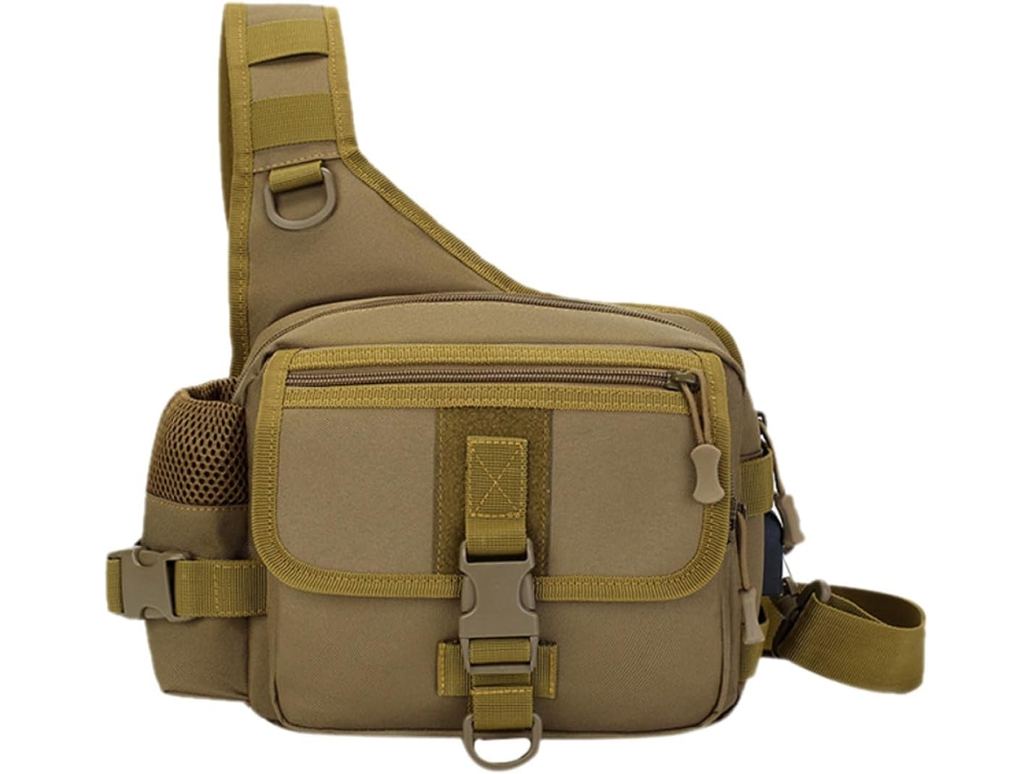 Bolsa De Ombro Multifuncional Masculina, Resistente Ao Desgaste, Cor Marrom Lobo, Bolsa Portátil Para Atividades Ao Ar Livre.