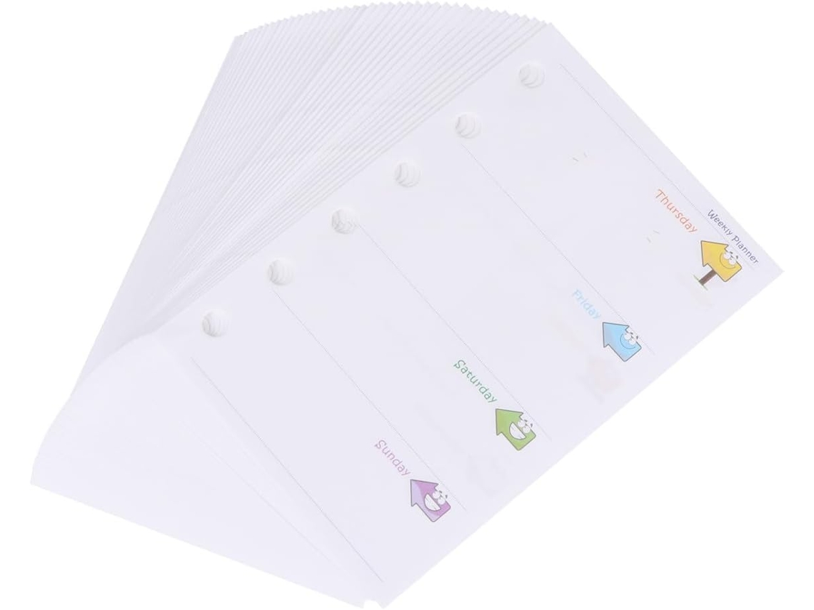 Pacote Com 3 Refis De Papel A7 Com 6 Argolas, Folhas Soltas Coloridas Para Cadernos E Agendas, Refil De Papel A7 Para Gokoco