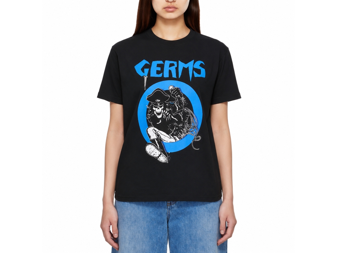 Germs Leather Skeleton T-shirt Unisex Adults Size:m