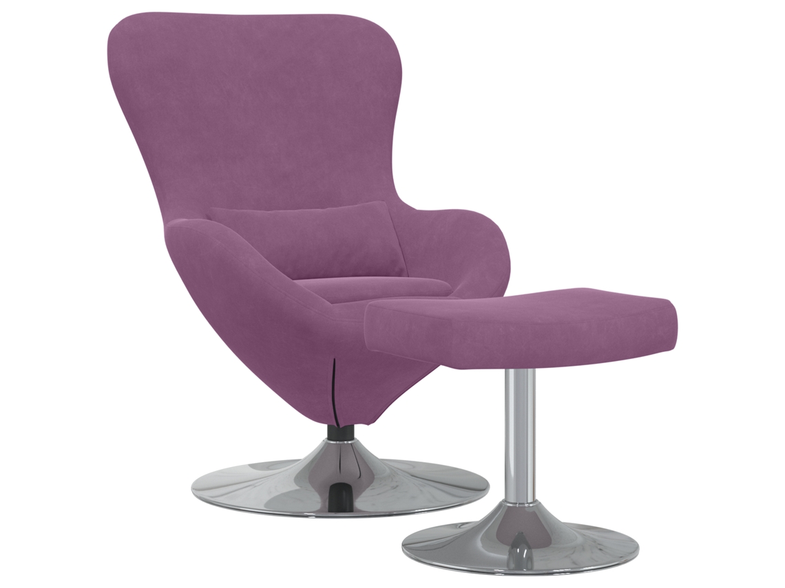 Poltrona Roxa Moderna Com Apoio Para Os Pés Vidaxl Purple Artificial Leather