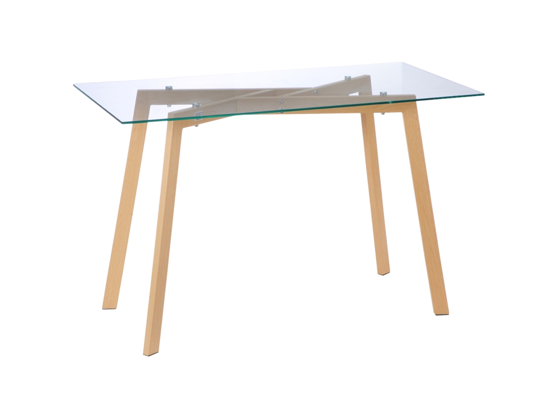 Mesa para 4 pessoas com tampo de vidro CHEZMOI