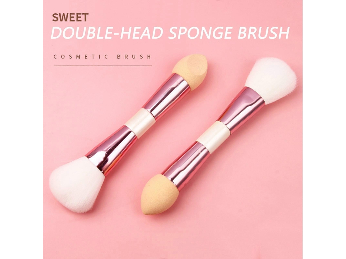 Pincel De Maquiagem Multifuncional Com Ponta Dupla, Pincel Para Pó, Blush, Esponja, Maquiagem Em Pó, Conjuntos De Cosméticos Fly4495 Everley891