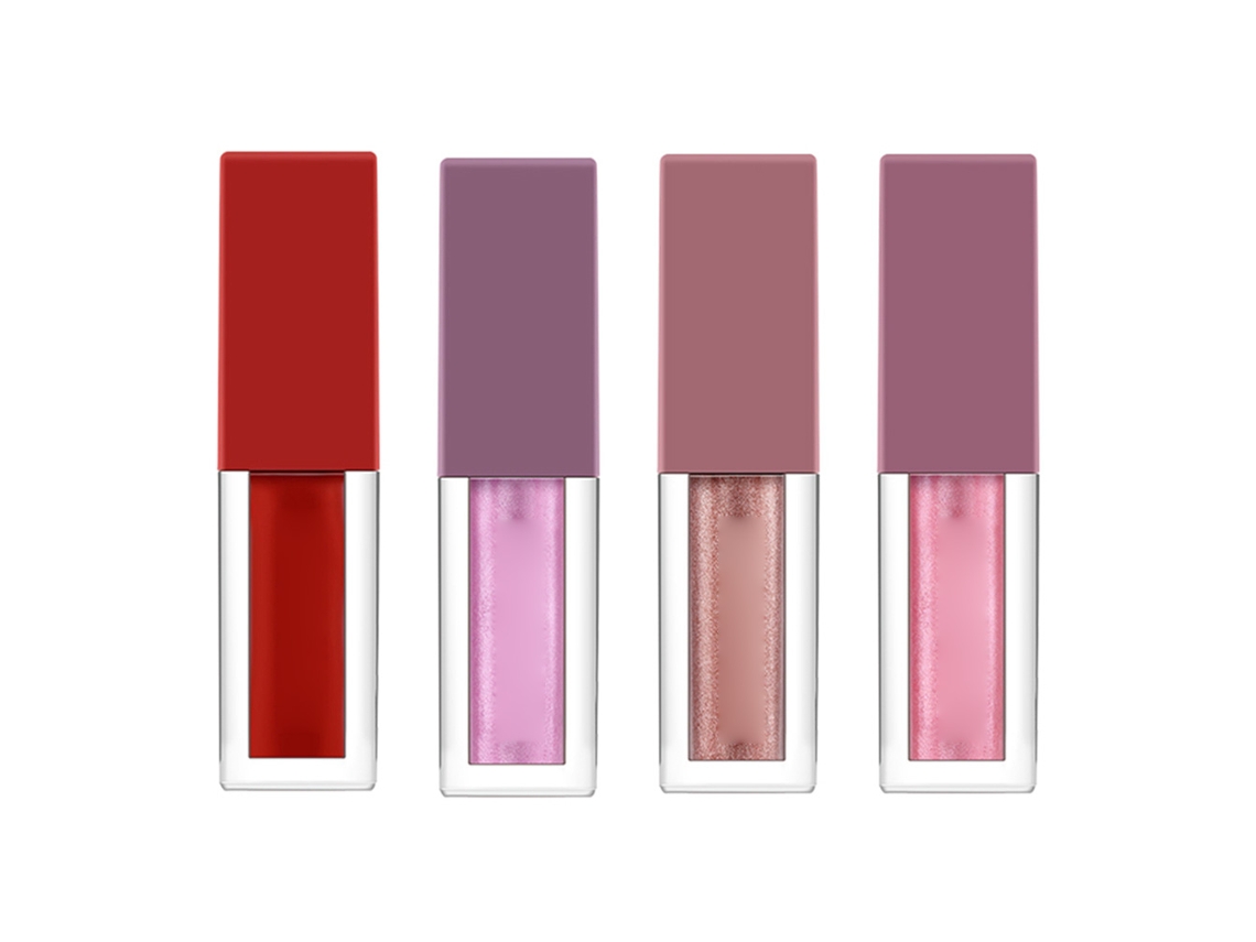 4pcs Lápiz Labial Líquido Mate De Moda Largo Duración Brillo Labial Cosméticos Para Mujeres