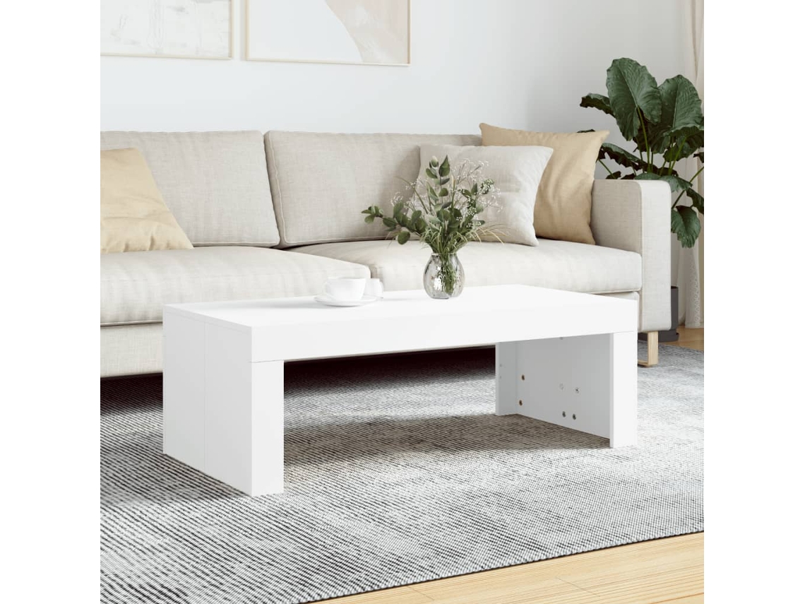 Vidaxl Mesa De Centro 102x50x36 Cm Madeira Processada Branco