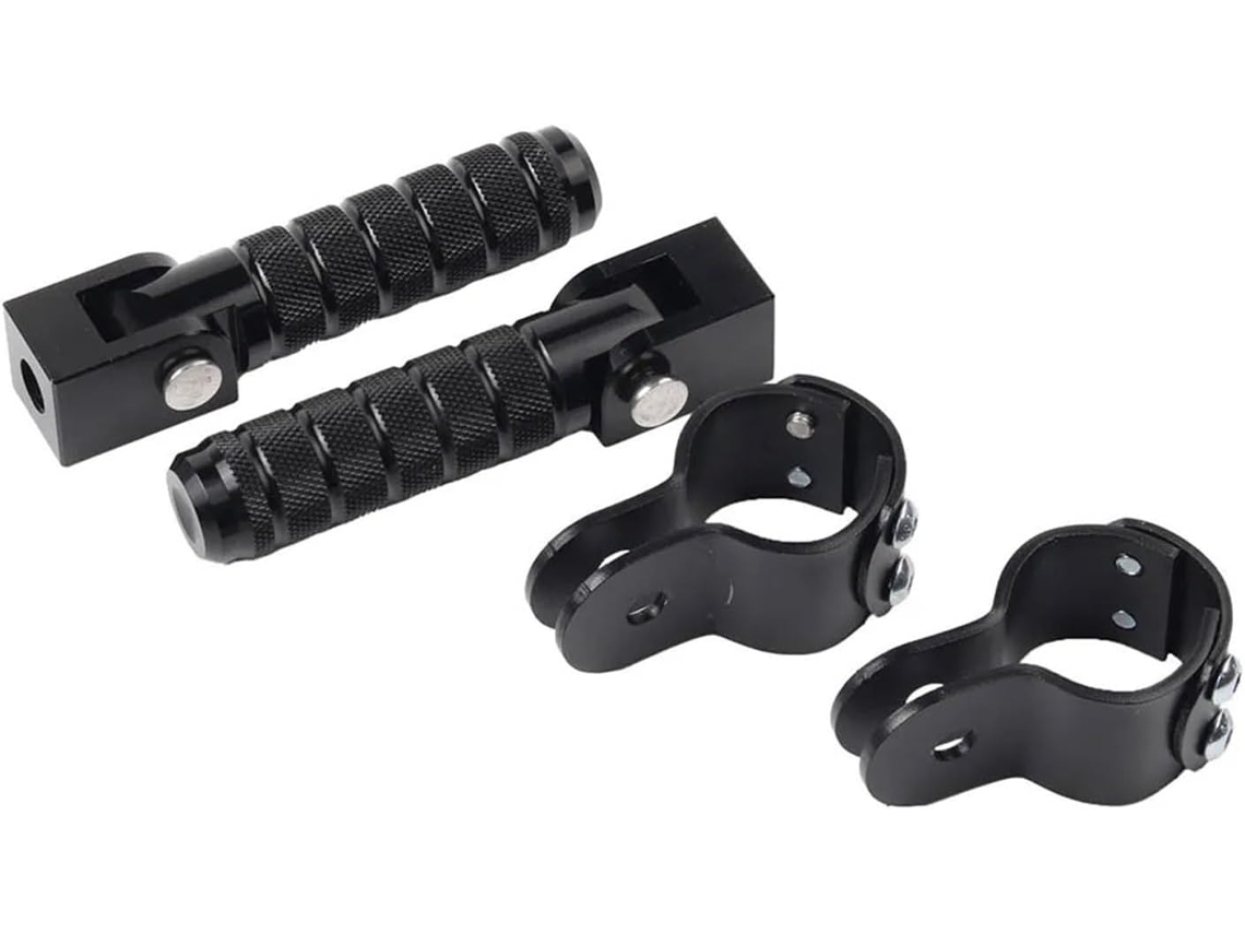 Apoios de Pés Dobráveis para Motocicleta com Presilhas Pedal Compatíveis Braçadeiras Apoio Essas Pedaleiras
