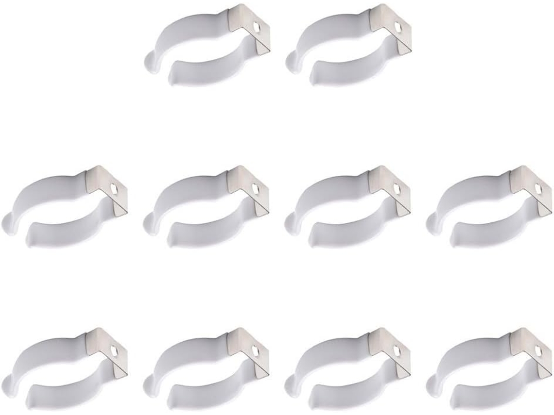 Conjunto De 10 Presilhas Em Formato De U Para Tubos Fluorescentes De Led, Fabricadas Em Aço Inoxidável E Pvc,