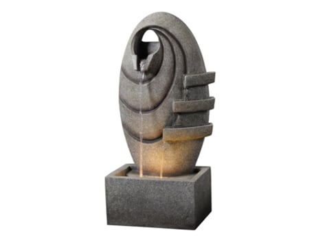 Fonte Teamson Home Oval Moderna Peaktop (Cinza Escuro / Led Quente)