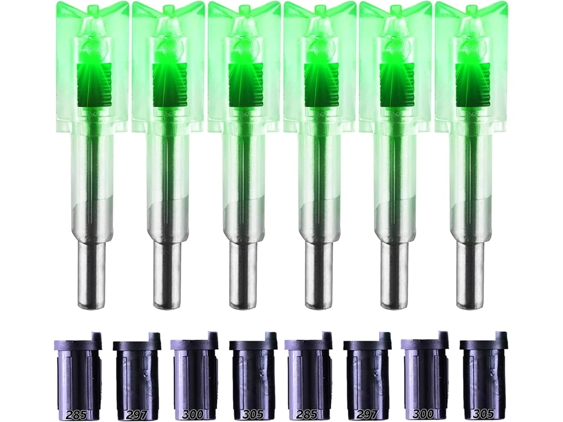 Keaup Pack De 6 Culatins Iluminados Para Balestra Com Interruptor E Buchas De 0.285/0.297/0.300/0.305 Polegadas