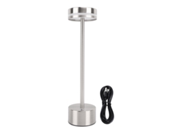 Rebe-lâmpada De Mesa Sem Fio Recarregável Moderna Regulável 3 Temperaturas De Cor Portátil De Noite Prata