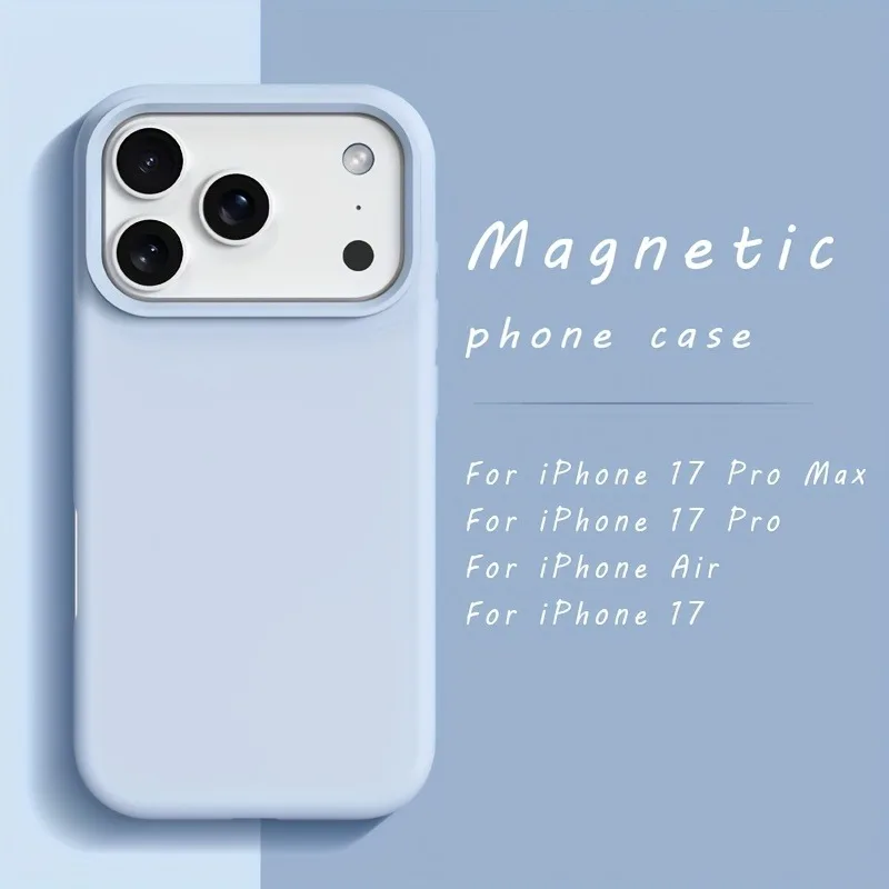 Capa Protetora Magsafe Para Iphone (azul Celeste, Iphone 17), Feita De Silicone Líquido.