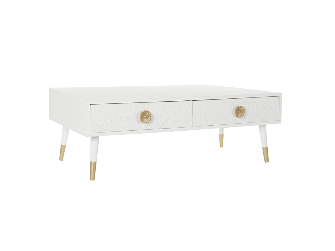 Mesa de centro em MDF com mandala branca, 120x65x42cm ALEXANDRA HOUSE LIVING