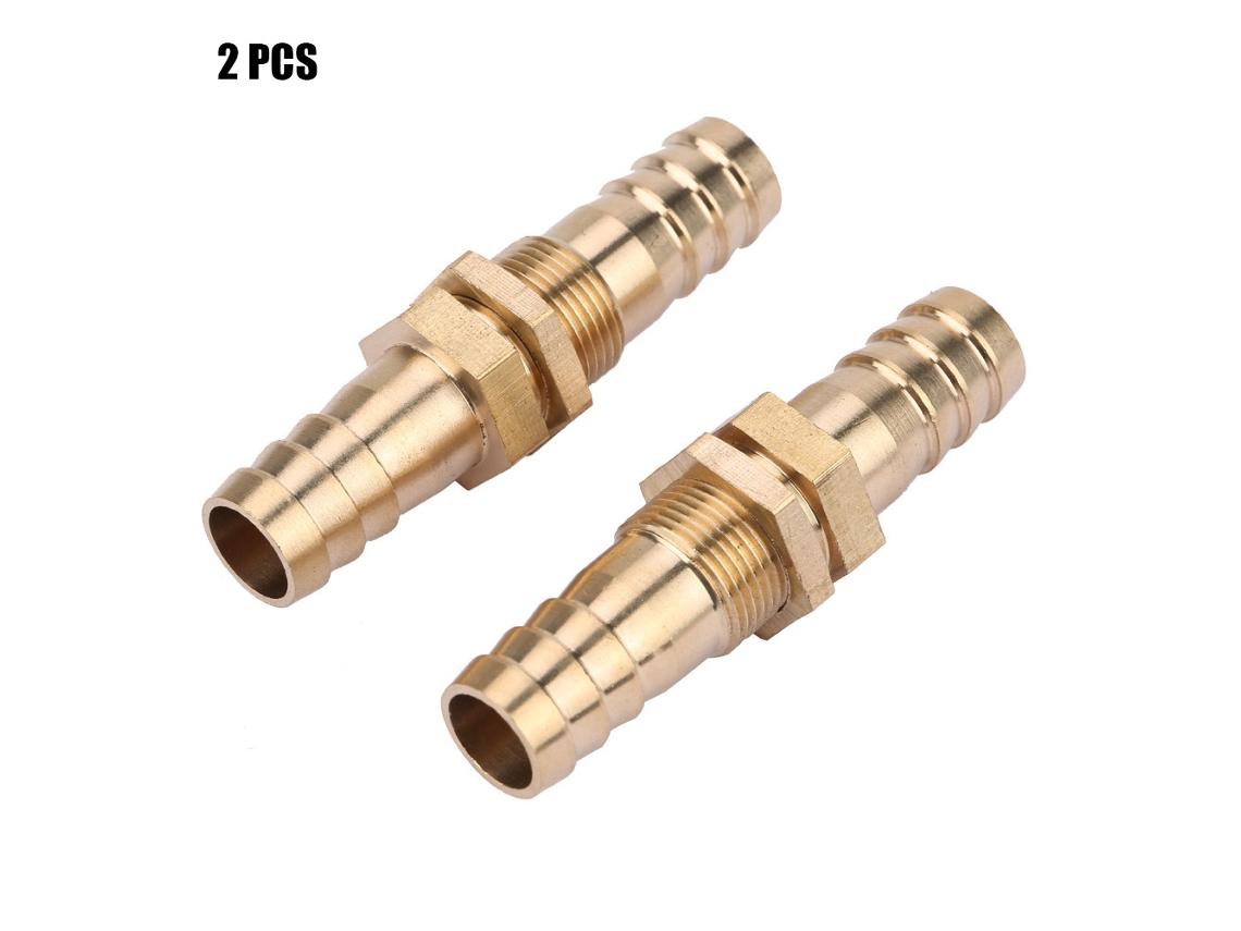 2 Peças Conector Bulkhead De Latão Para Mangueira, Ajuste De Tubo, Adaptador (12mm)