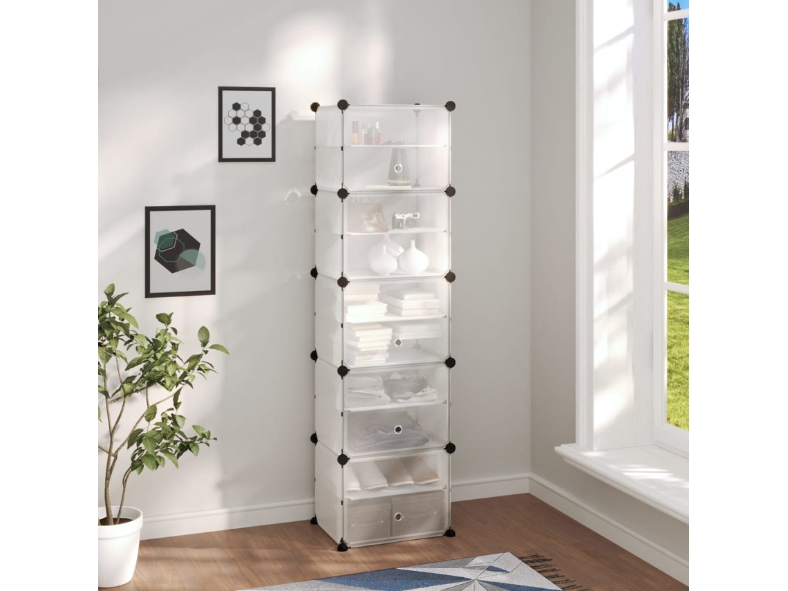 Vidaxl Sapateira 44x31,5x153,5 Cm Pp Transparente