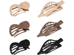Presilhas de cabelo planas para mulheres, estilo garra, 6 peças.
