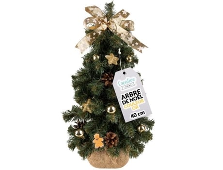Árvore de Natal Artificial Dourada 40Cm Casa Criativa Decoração de Festa Galhos Densos Estabilidade Garantida Crehom Creative Home