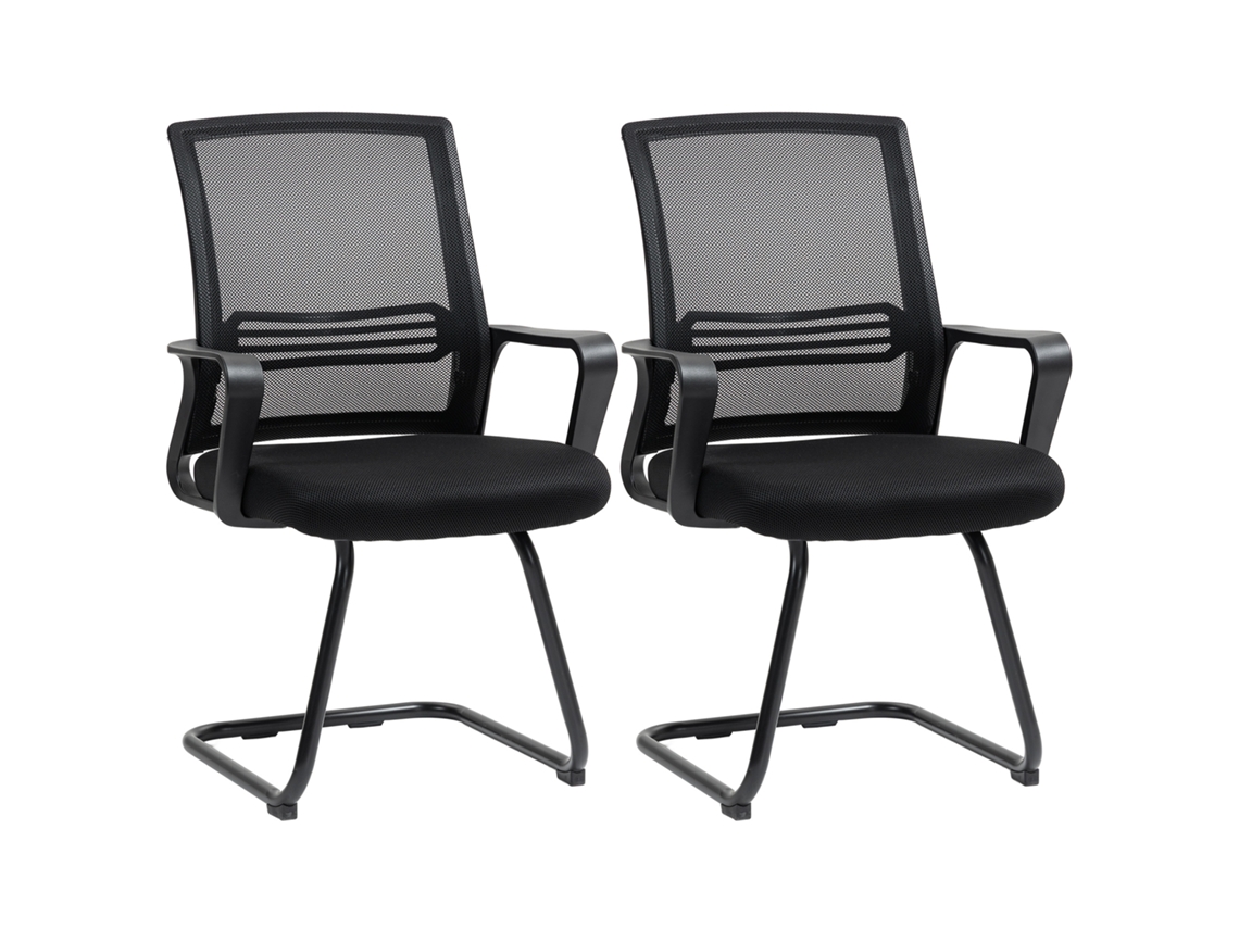 Conjunto De 2 Cadeiras De Escritório Ergonômicas Sem Rodízios
