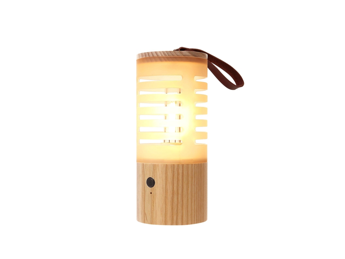 Luz De Acampamentodesign Com Cabo De Madeira, 3 Níveis De Brilho, Carregamento Usb, Uso Duplo Para Ambientes Externos/quarto Zeuxo