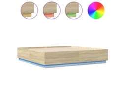 Estrutura Cama com Luzes Led Derivados Madeira Carvalho Sonoma MAISON EXCLUSIVE