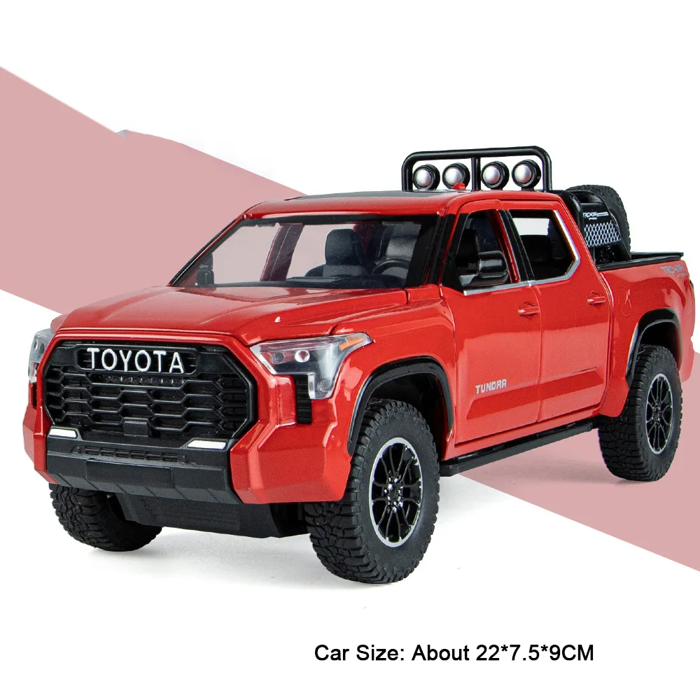 (vermelho Tundra) Escala 1:24 - Miniatura De Carro De Brinquedo - Portas Que Abrem
