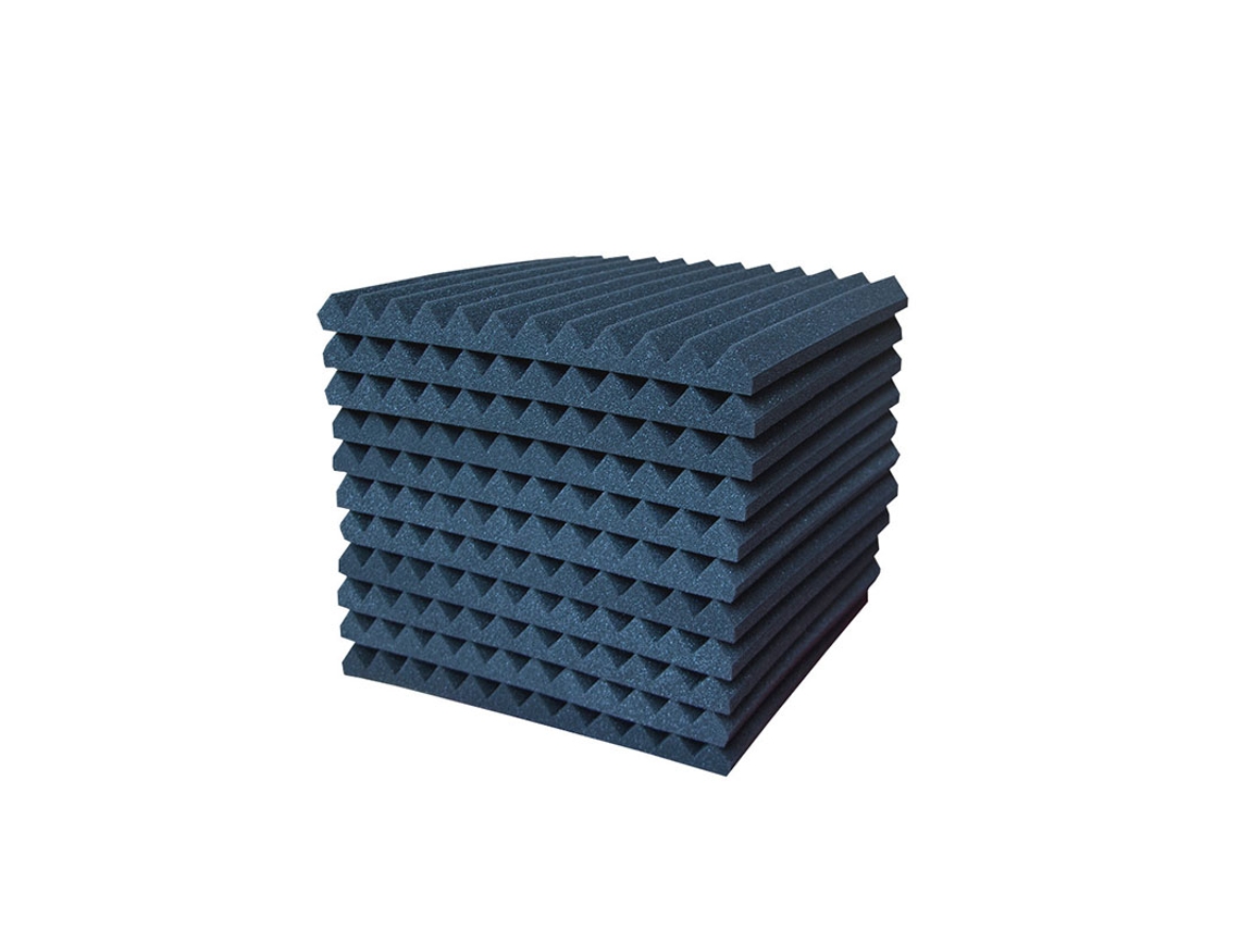 Painéis de espuma de absorção sonora preta L Pack de 24 pol.