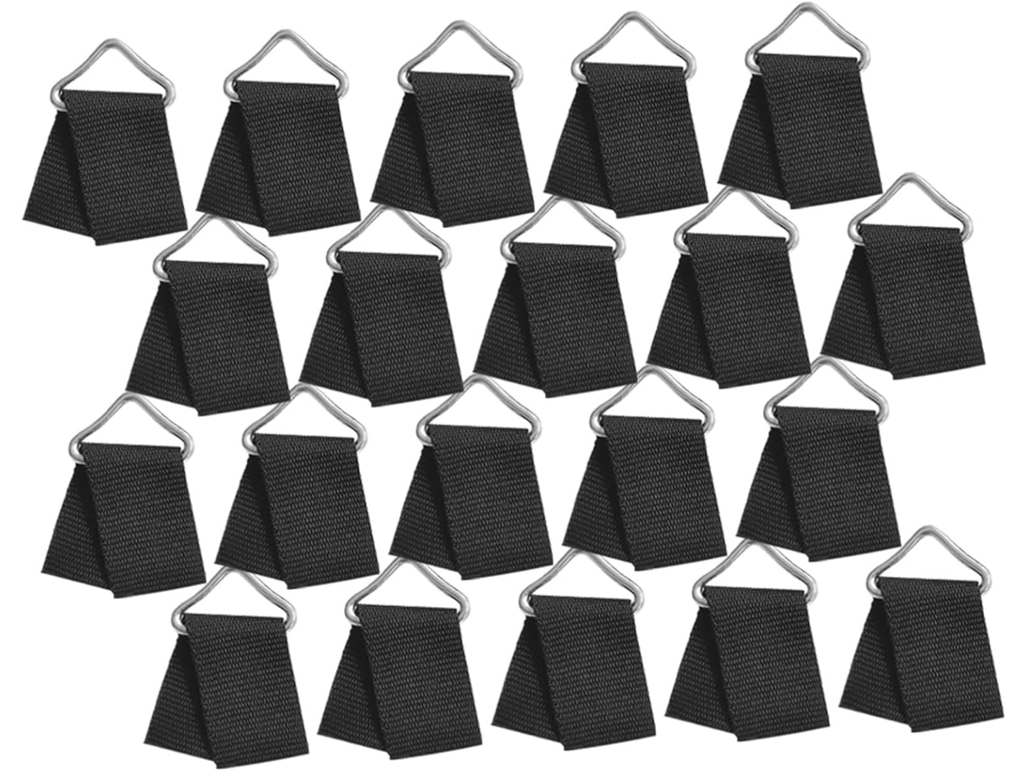 Conjunto De 60 Anéis Triangulares Reforçados Para Trampolim, Com Anéis Em V De Metal Galvanizado E Fita Para Lona De Salto.