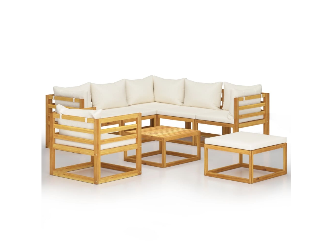Garden Lounge Set, Garden Lounge Sets Vidaxl Creme Madeira De Acácia (n/a)