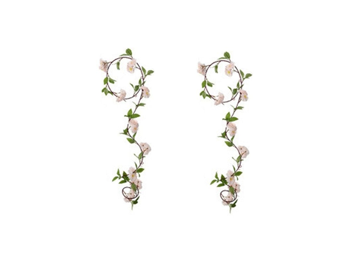 Conjunto De 2 Peças Decoração Casamento Com Flores Cerejeira Artificiais Em Formato Champanhe, Guirlanda De Vime Para Jardim(faça Você Mesmo)