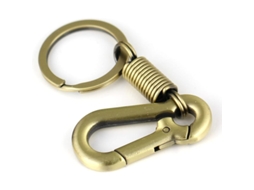 Chaveiro Em Forma De Carabiner Simples Estilo Retro Forte Em Liga Cromada Polida Preto