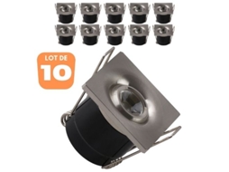 Conjunto de 10 Mini Silvia 1W Manchas de Tapete Led Chrome Sark HOROZ ELECTRIC