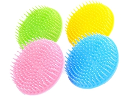 Conjunto Genérico De 4 Escovas Shampoo Silicone E Pp, Massagem Profunda No Couro Cabeludo, Proteção Da Raiz, Estilo