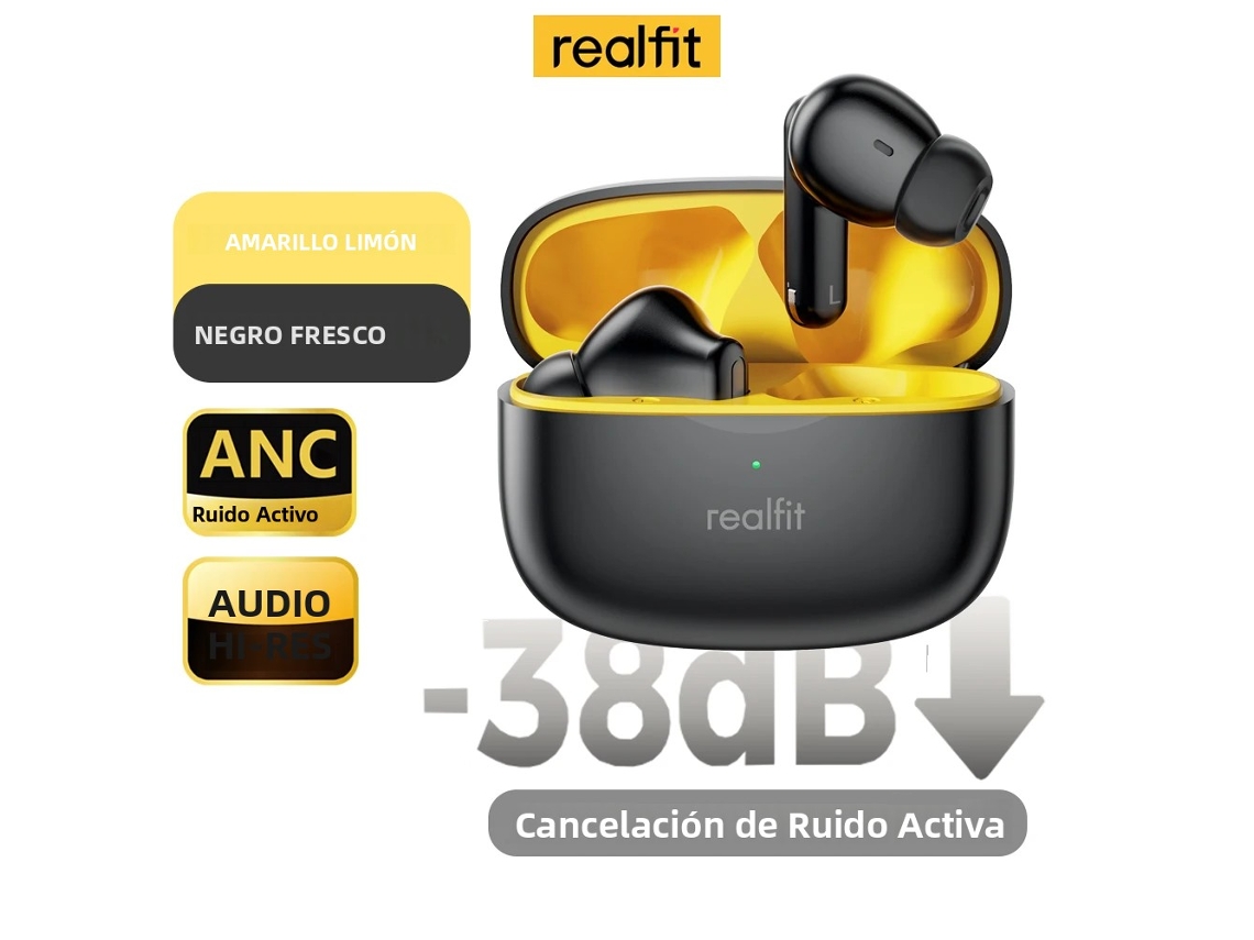 Fones de Ouvido Bluetooth com Cancelamento de Ruído Ativo, Função Enc para Chamadas e Graves Estéreo Hifi. MDUG (pretos)