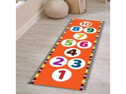 Tapete de salto infantil Chrui Amarelinha, 120 cm, lavável e antiderrapante - 50 x 120 cm - Laranja