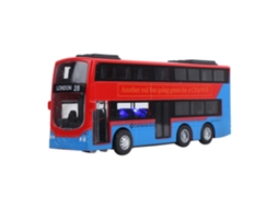 Modelo De Ônibus De Dois Andares 1:90 Com Luz E Som, Brinquedo De Veículo Para Crianças (vermelho)