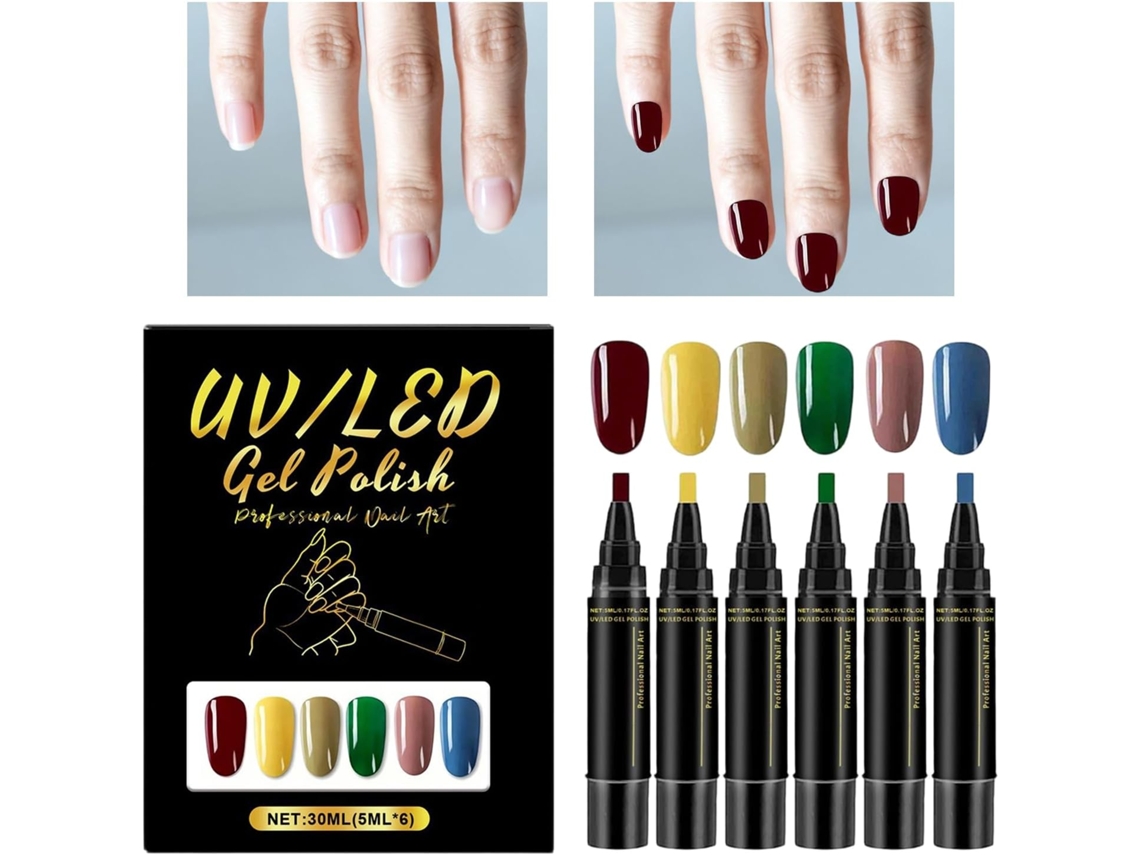 Latas de esmalte, 6 unidades, secagem rápida, acessórios para manicure