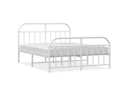 Bed Frame, Bed Frames Vidaxl Branco Aço (135 X 190 Cm)