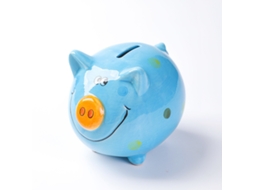 Cofrinho Grande Em Forma De Porco Com Corações, Azul Celeste, Para Crianças E Adultos. Aquaforge