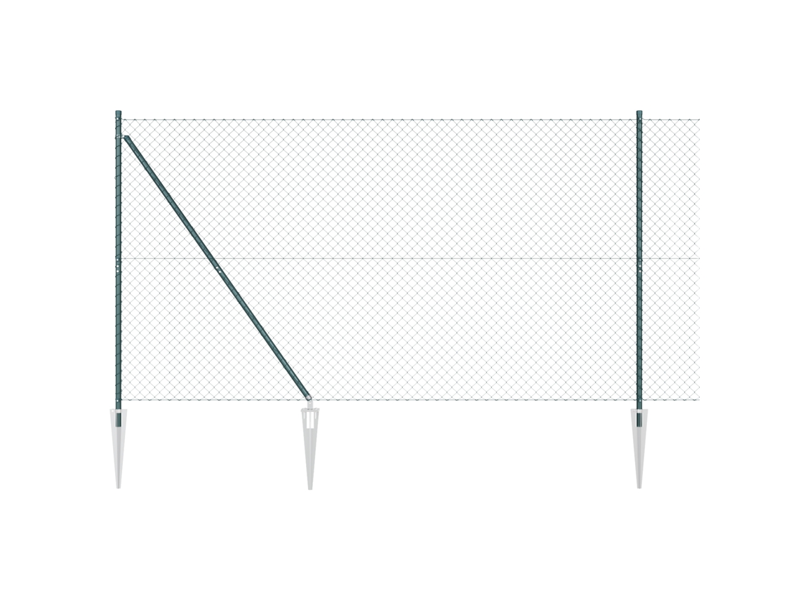 Conjunto 1 Poste De Cerca Vidaxl Verde Aço (10 X 1,6 M)