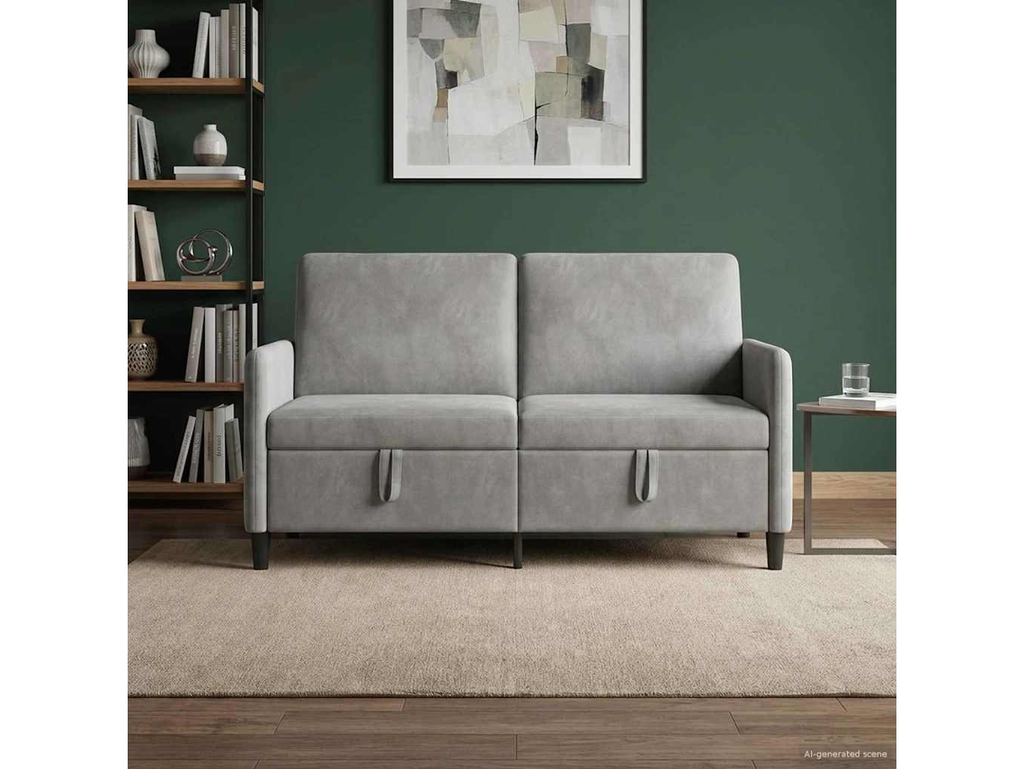 Vidaxl Sofa Com Armazenamento Cinzento-claro 152 X 78 X 87 Cm
