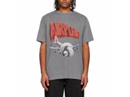 Rockinstone Airplane Movie Plane And Logo Solid Graphite Adult T-shirt Size:m