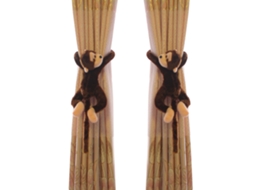 Laxiscreed Suporte Para Cortina Little Monkey Com Macaco De Cauda Longa Em Castanho Escuro