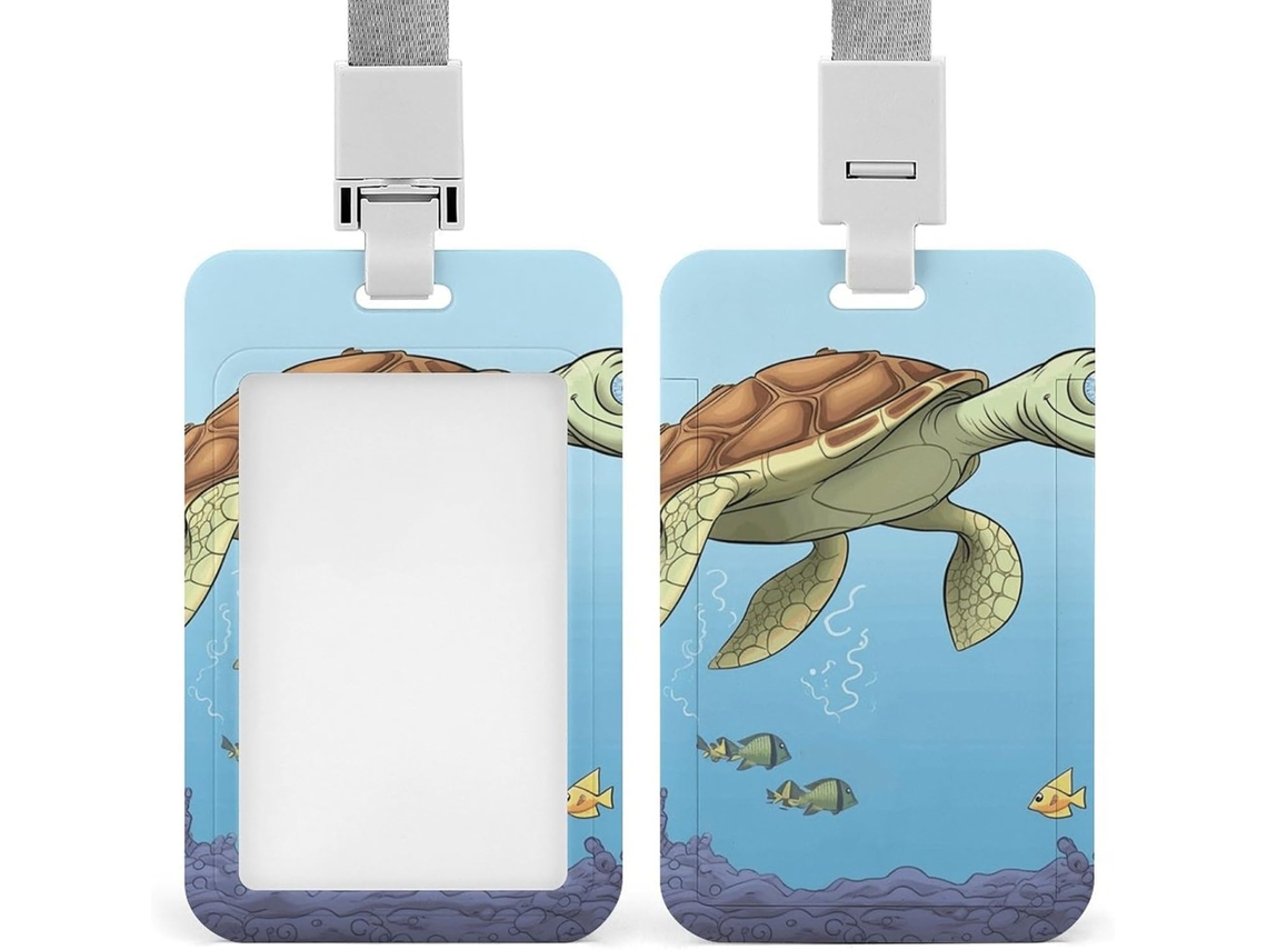 Porta Crachá Em Formato De Tartaruga Marinha Com Cordão, Capa Plástica Impermeável, Estojo Crachá, Ideal