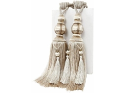 Conjunto De 2 Peças Pingentes Simples Para Cortina Com Bolinhas, Fivelas E Laços Fixação. Ideal Pendurar Cortinas Lanternas. Possu Aquaforge