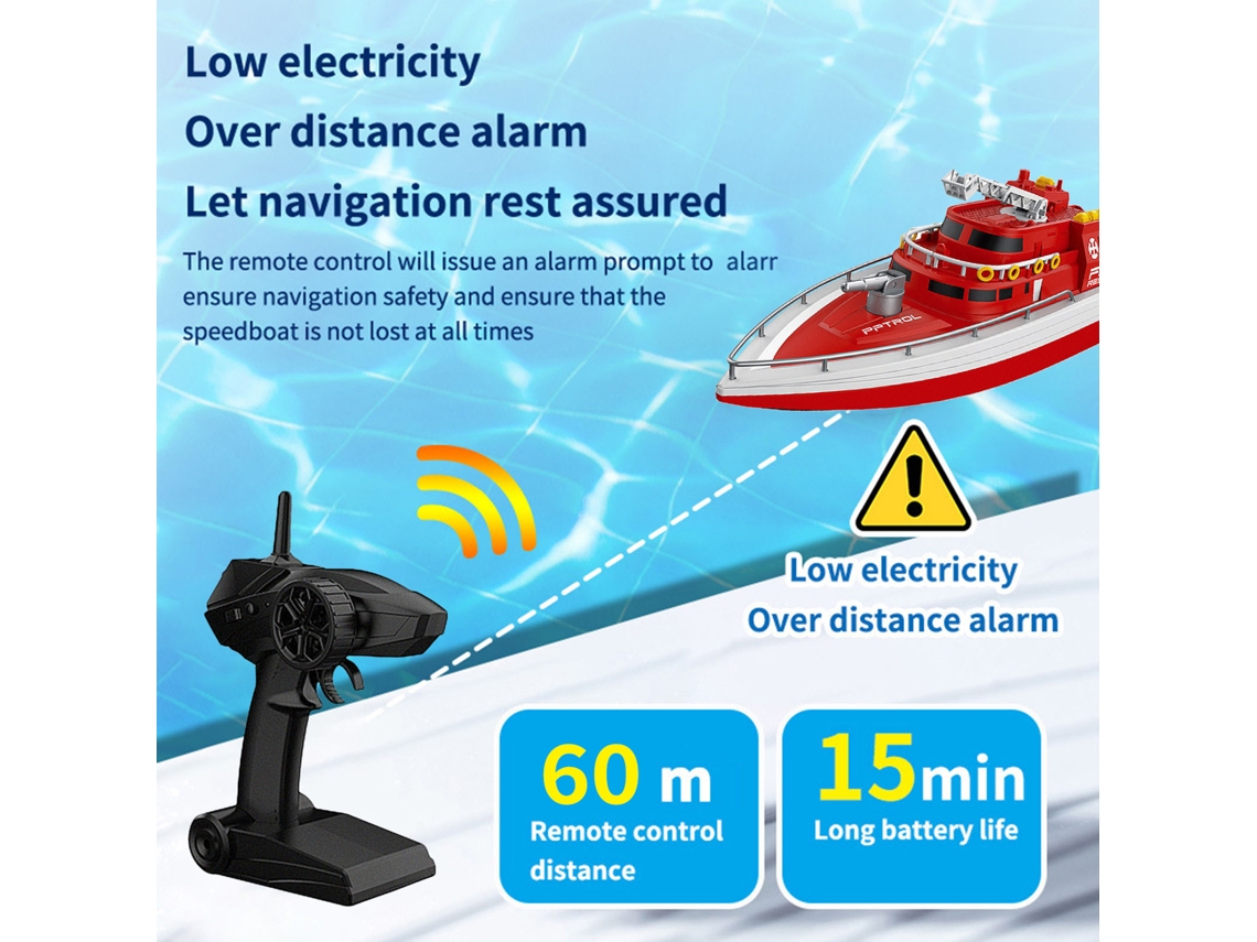 Mali barco de Controle Remoto 2.4ghz Brinquedo Presente para Crianças Adultos com Alerta de Bateria Baixa e Recuperação Automática de Capsize