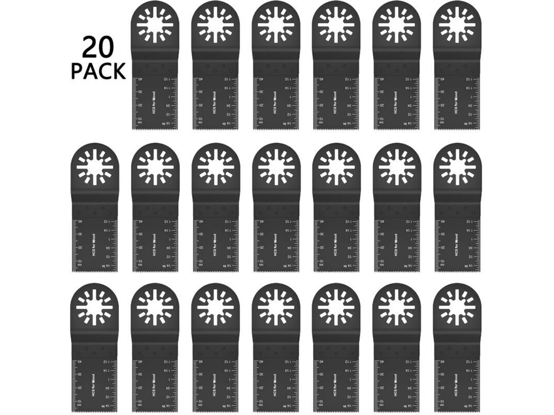 Conjunto De 20 Lâminas Serra Multifuncionais Oscilantes, Aço Carbono Industrial
