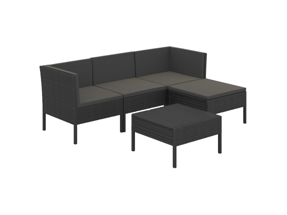 Garden Lounge Set, Garden Lounge Sets Vidaxl Preto Rattan / Vime (n/a)