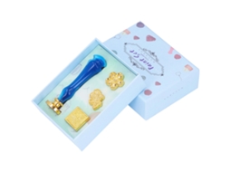 Sello De Cera 4 Sellos Diseño Clásico Retro Patrón Claro Kit De Sellos De Cera Azul Estrella