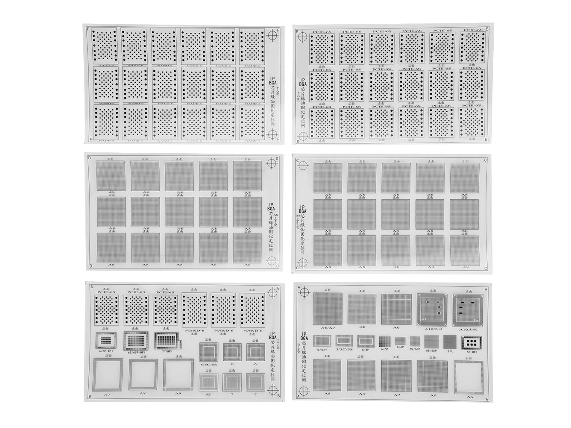 Estêncil de reballing para rede de máscara de solda, ferramenta de reparo de chip CPU BGA para kit de pintura removível