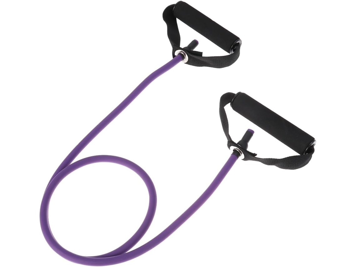 Tubo De Resistência Roxo 9kg Com Alças E Ancoragem Para Porta | Látex Natural, Portátil, Resistente, Pilates