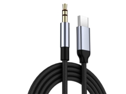 Usb Type C para 3,5mm adaptador de fone de ouvido, 1m, tecido AOZORZ