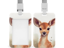 Porta Crachá Com Cordão Em Formato Cervo, Ideal Crachás De Identificação, Trabalho, Escritório E
